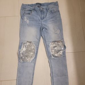 Girls flip sequin jeans